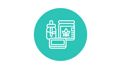 Icon representing health supplements including a bottle and a jar.