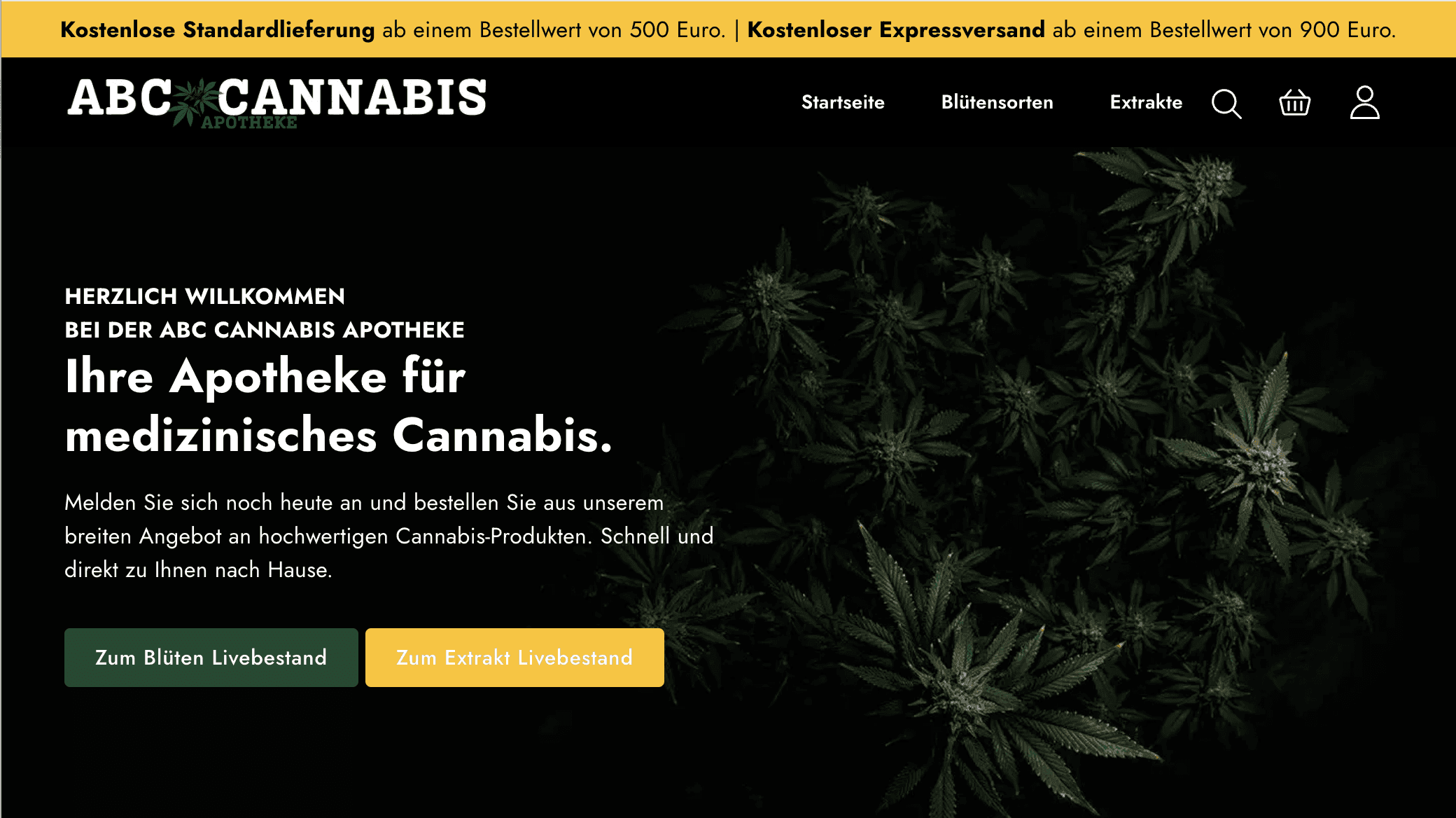 Screenshot ABC-Cannabis Apotheke