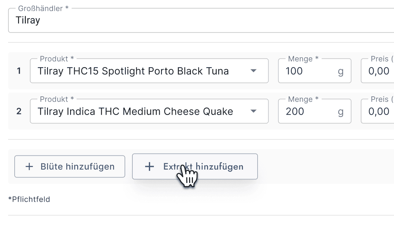 Im Wareneingang werden neu eingetroffene Produkte zum Bestand hinzugefügt.